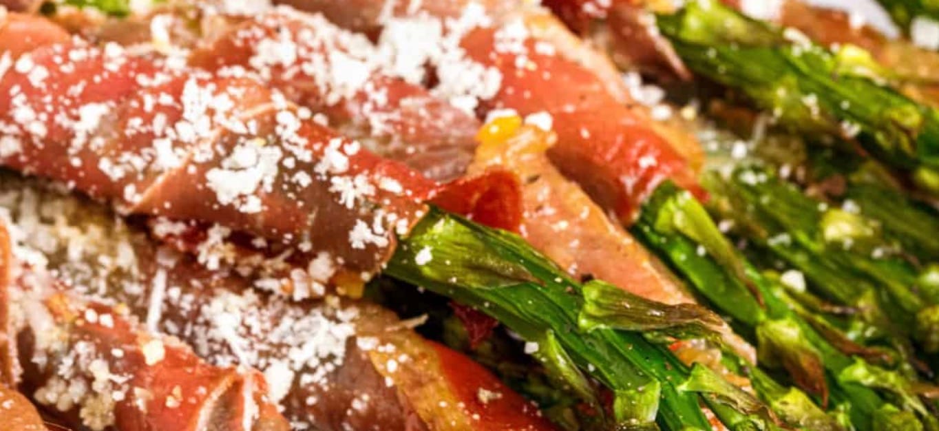 Keto Air Fryer Prosciutto-Wrapped Parmesan Asparagus